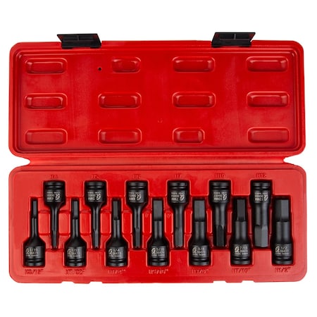 Sunex 13 Pc. 3/8" Drive Fract SAE Fract and Metric Impact Hex Driver Set 3649